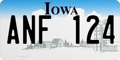 IA license plate ANF124