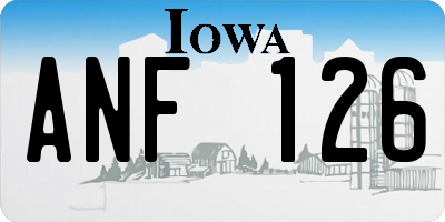 IA license plate ANF126