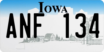 IA license plate ANF134