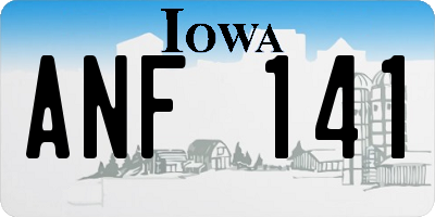 IA license plate ANF141