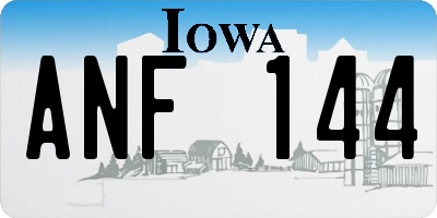 IA license plate ANF144