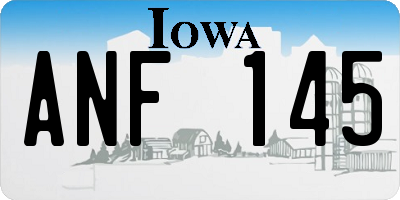 IA license plate ANF145