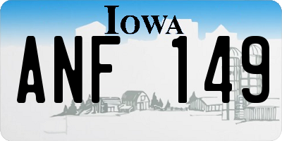 IA license plate ANF149