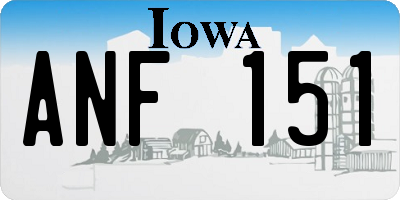 IA license plate ANF151