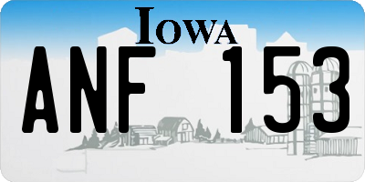 IA license plate ANF153