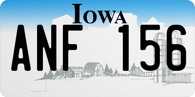 IA license plate ANF156