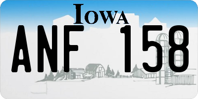 IA license plate ANF158