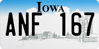 IA license plate ANF167