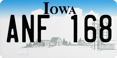 IA license plate ANF168
