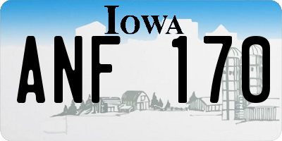 IA license plate ANF170