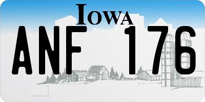 IA license plate ANF176