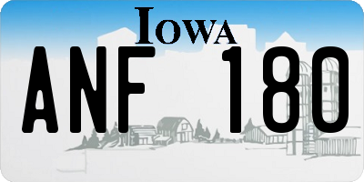 IA license plate ANF180