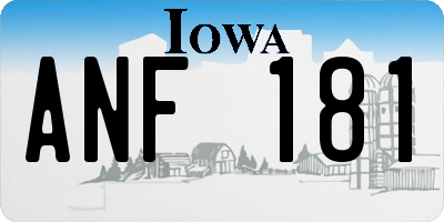 IA license plate ANF181