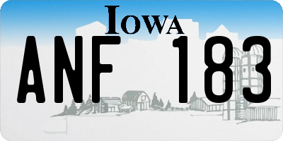 IA license plate ANF183