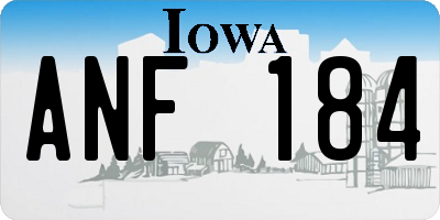 IA license plate ANF184