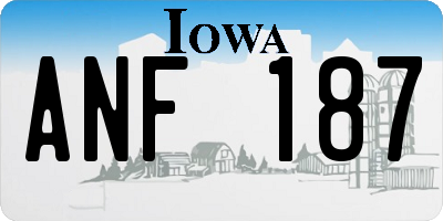 IA license plate ANF187