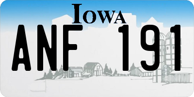IA license plate ANF191