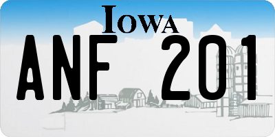 IA license plate ANF201