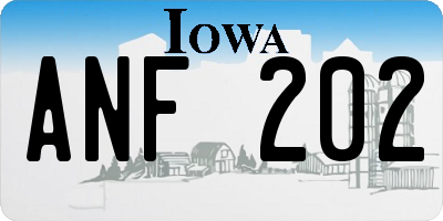 IA license plate ANF202