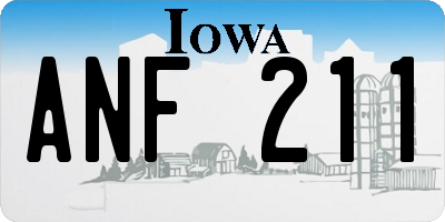 IA license plate ANF211