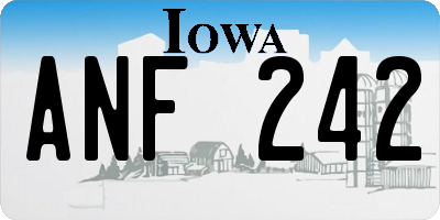 IA license plate ANF242