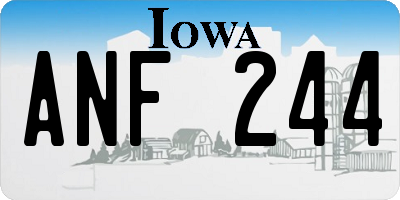 IA license plate ANF244