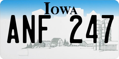 IA license plate ANF247