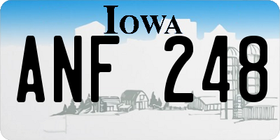 IA license plate ANF248