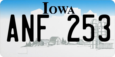 IA license plate ANF253