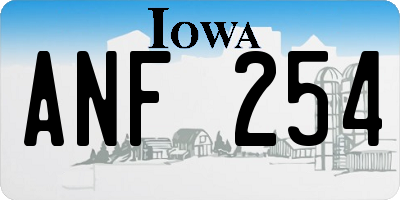 IA license plate ANF254
