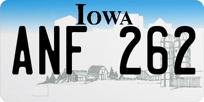 IA license plate ANF262