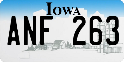 IA license plate ANF263