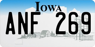 IA license plate ANF269