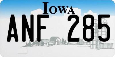 IA license plate ANF285