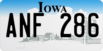 IA license plate ANF286