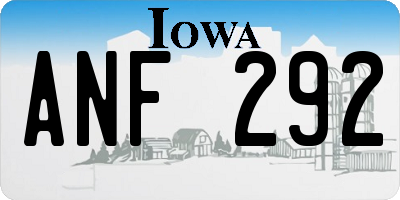 IA license plate ANF292