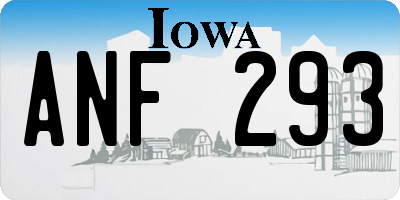 IA license plate ANF293