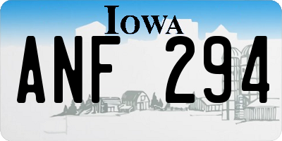 IA license plate ANF294