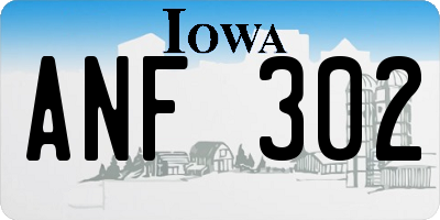 IA license plate ANF302