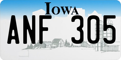 IA license plate ANF305