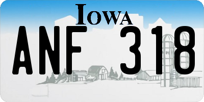 IA license plate ANF318