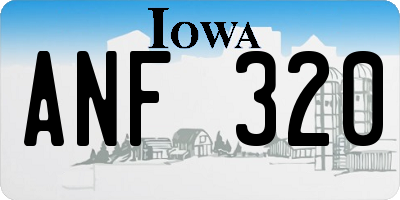 IA license plate ANF320