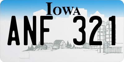 IA license plate ANF321