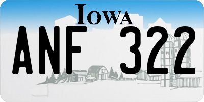 IA license plate ANF322