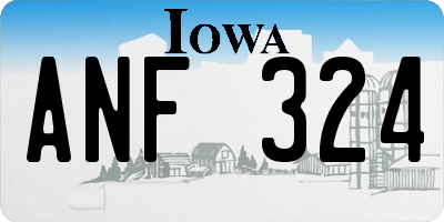IA license plate ANF324