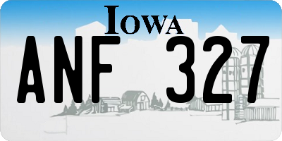 IA license plate ANF327
