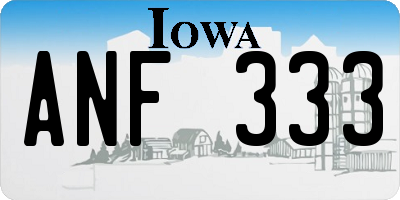IA license plate ANF333