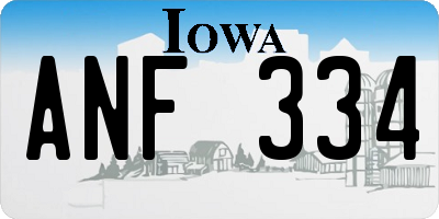IA license plate ANF334