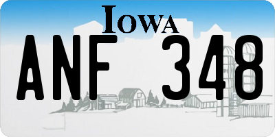 IA license plate ANF348