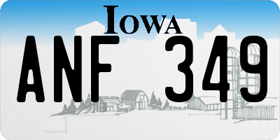 IA license plate ANF349